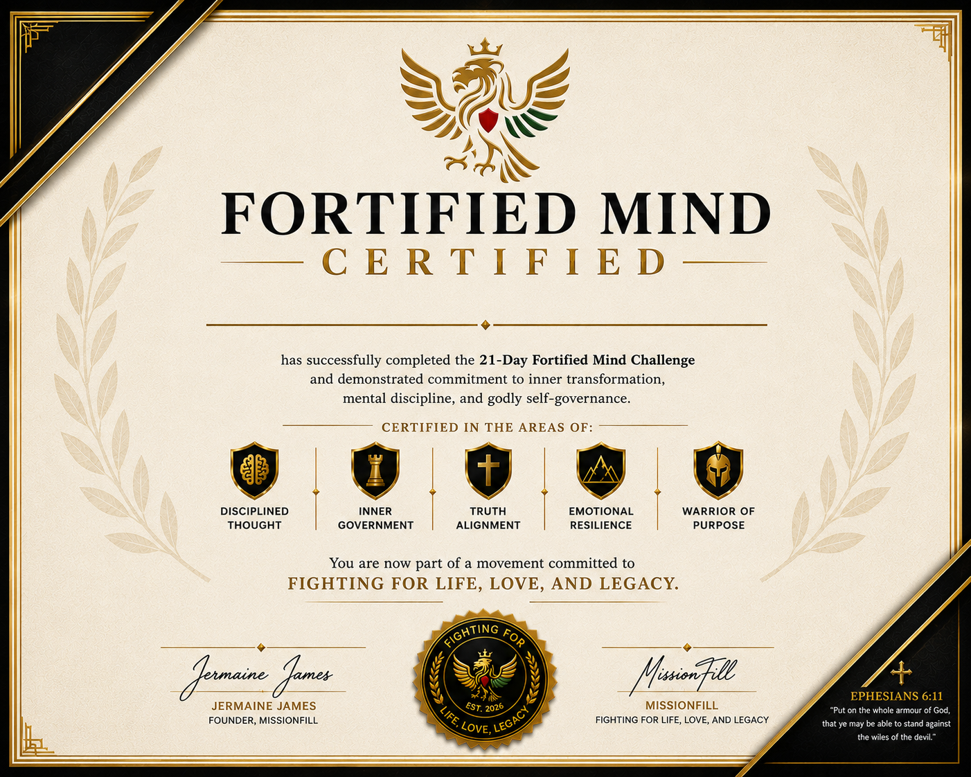 Official Fortified Mind certification preview